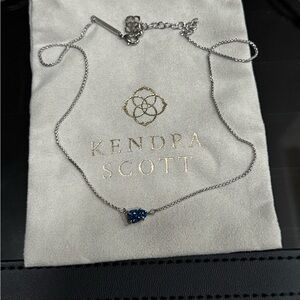 Kendra Scott Silver Necklace with Blue Stone